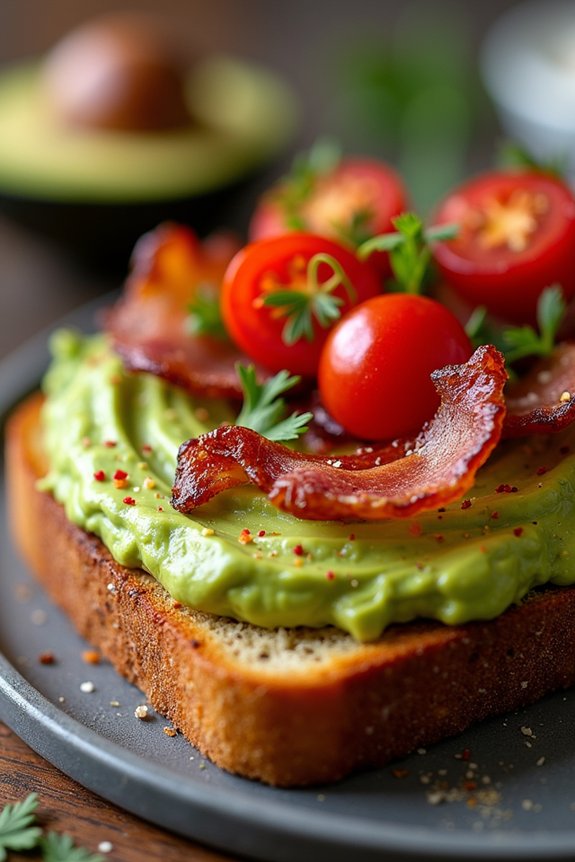 air fryer bacon avocado toast