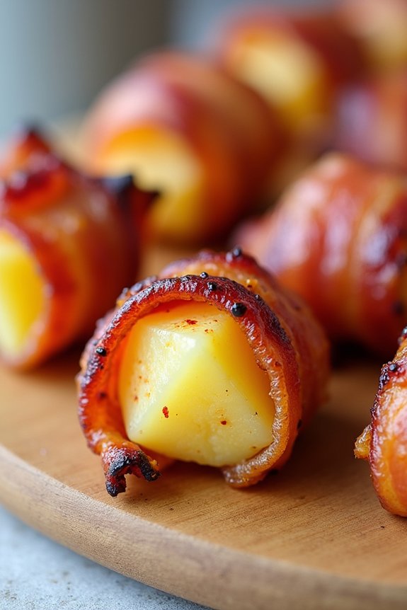 bacon wrapped pineapple bites