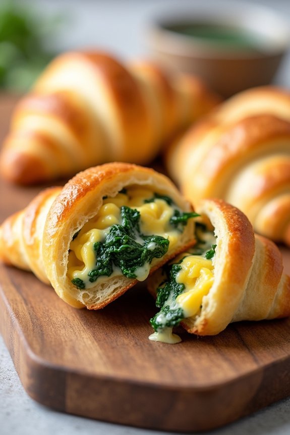 cheesy spinach egg pockets