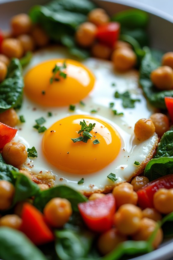 chickpea spinach breakfast hash