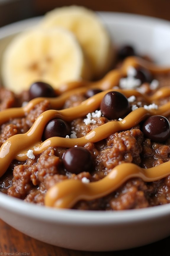 creamy chocolate peanut butter oatmeal
