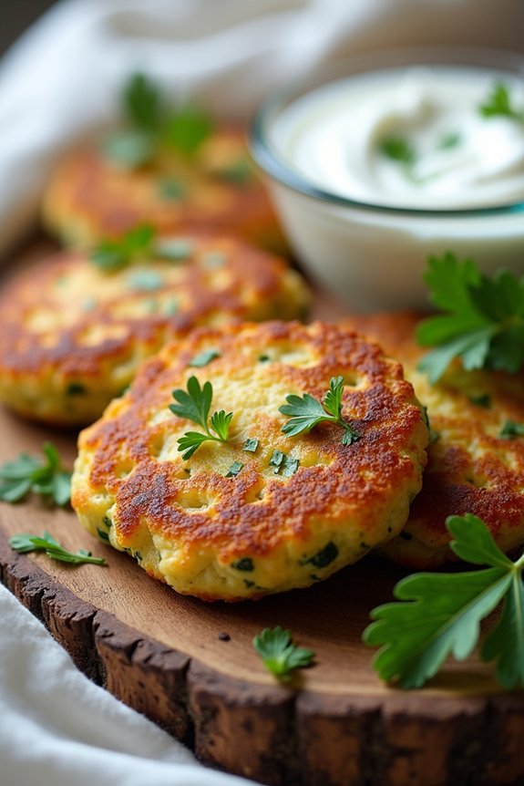 crispy air fried zucchini fritters