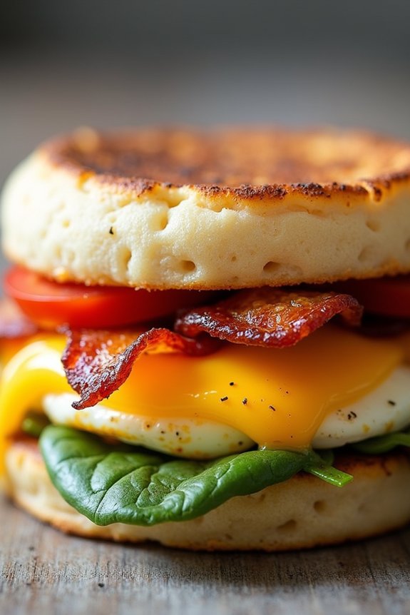 crispy bacon breakfast sandwiches