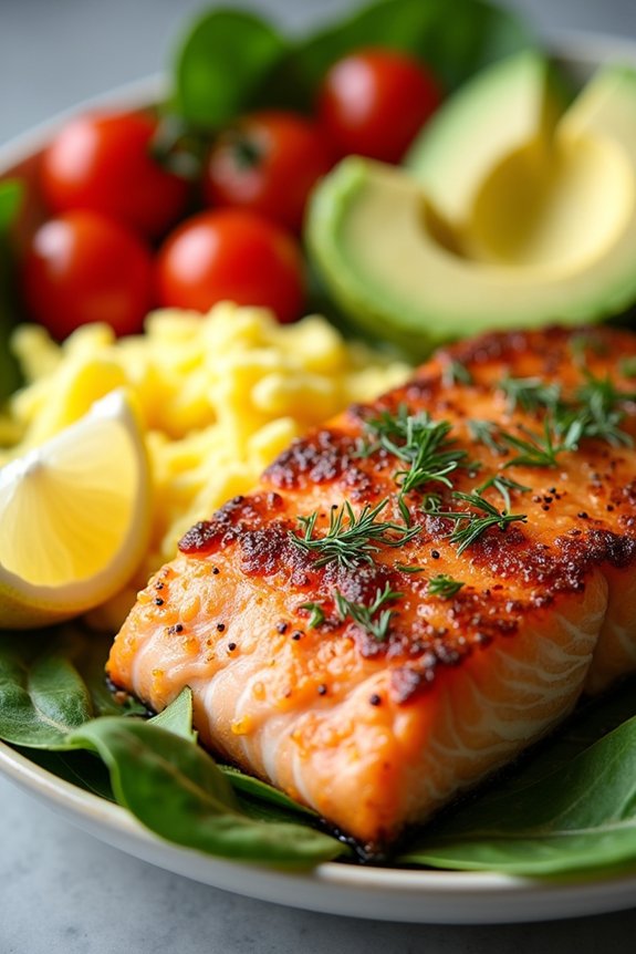 crispy salmon creamy eggs