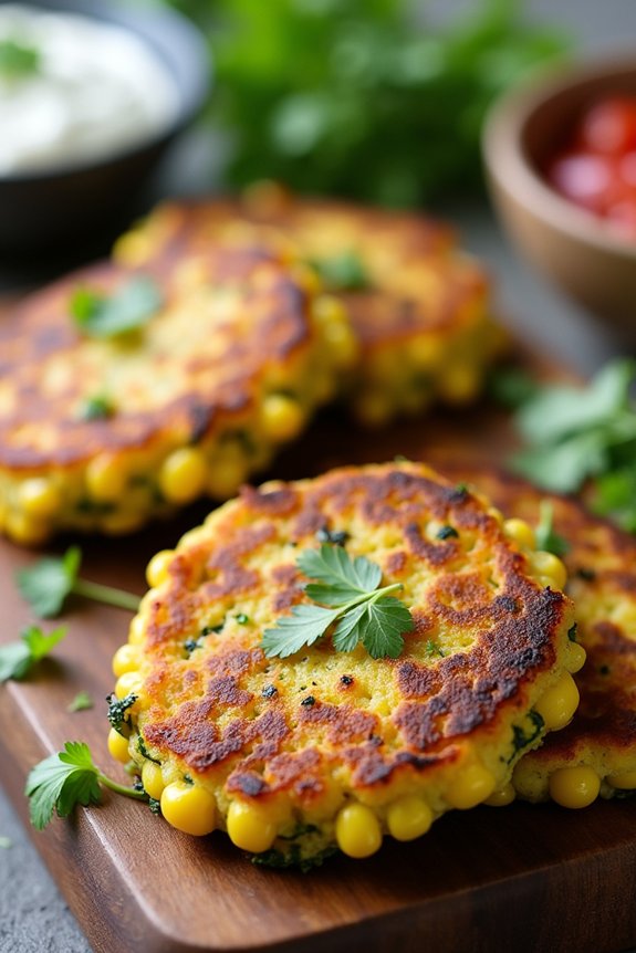 crispy zucchini corn fritters