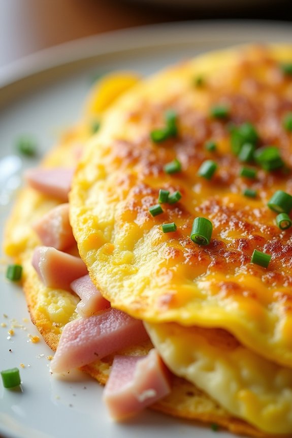 delicious ham and cheese omelet