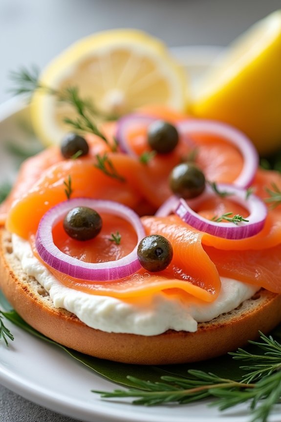 gourmet smoked salmon bagels