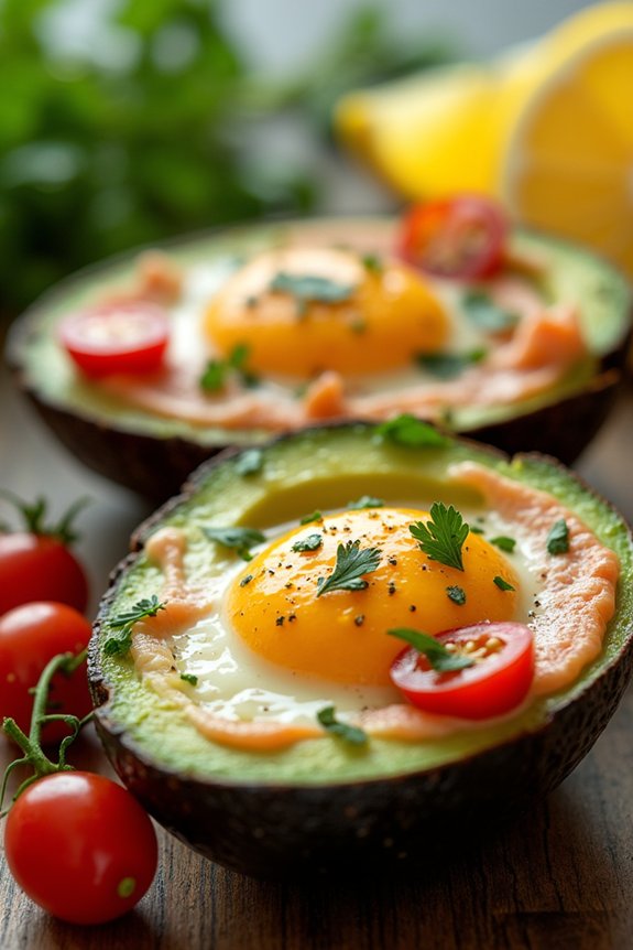 keto salmon avocado bake