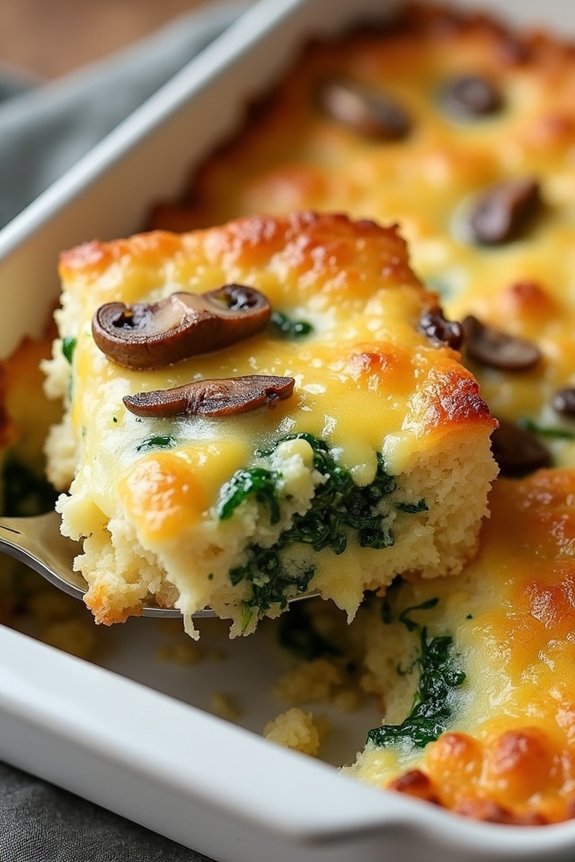 mushroom swiss air fryer casserole