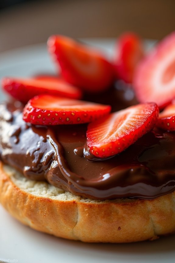 nutella strawberry bagel delight