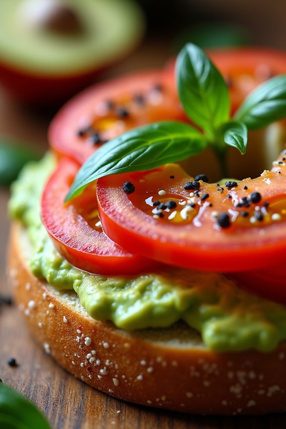 nutritious avocado tomato bagel