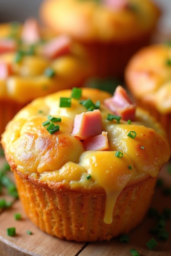 savory ham and cheese muffins