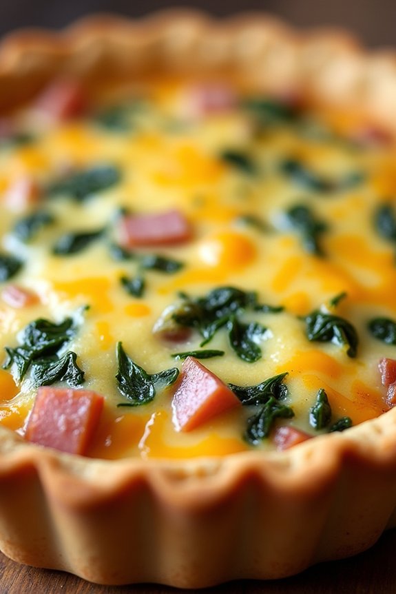 savory ham and spinach quiche