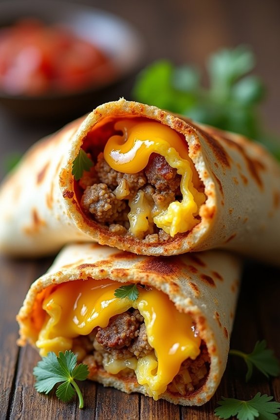 spicy sausage breakfast wraps