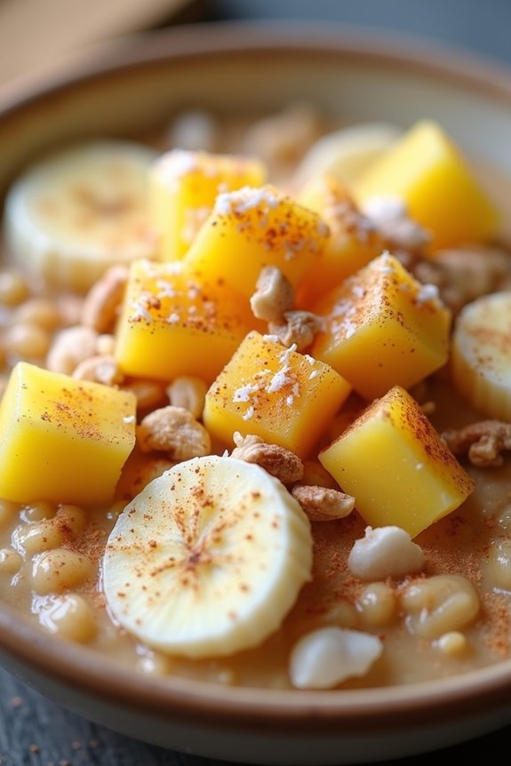tropical coconut pineapple oatmeal