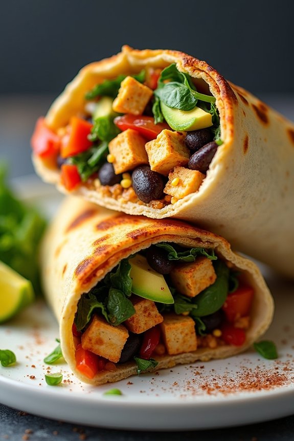 vegan air fryer burritos