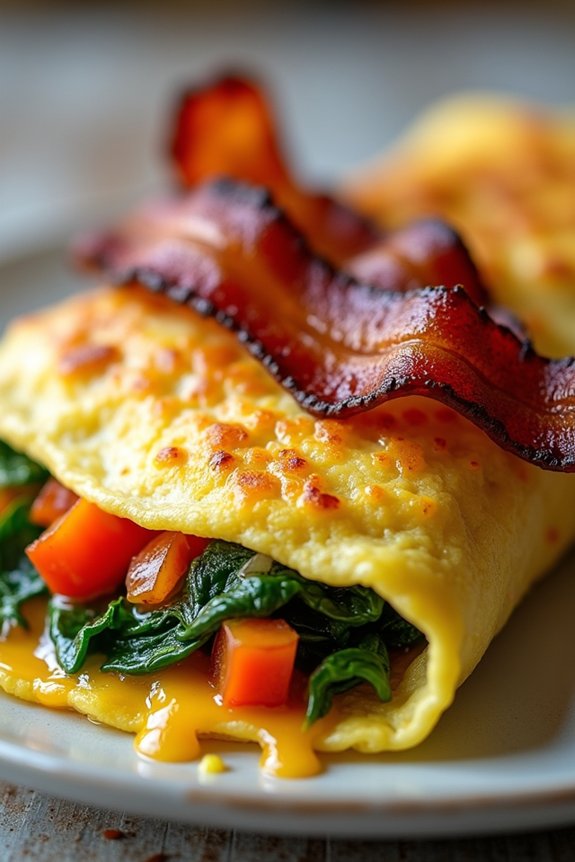 vegetable stuffed omelet delight