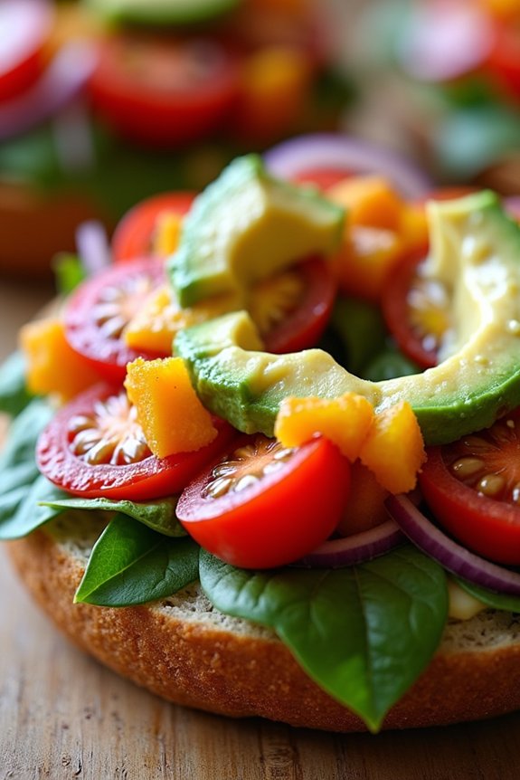 veggie packed breakfast bagels