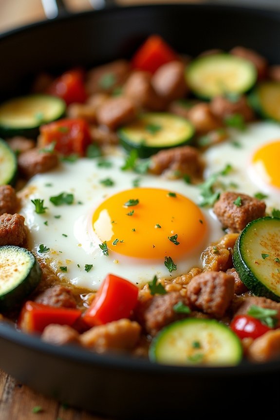 zucchini turkey sausage skillet