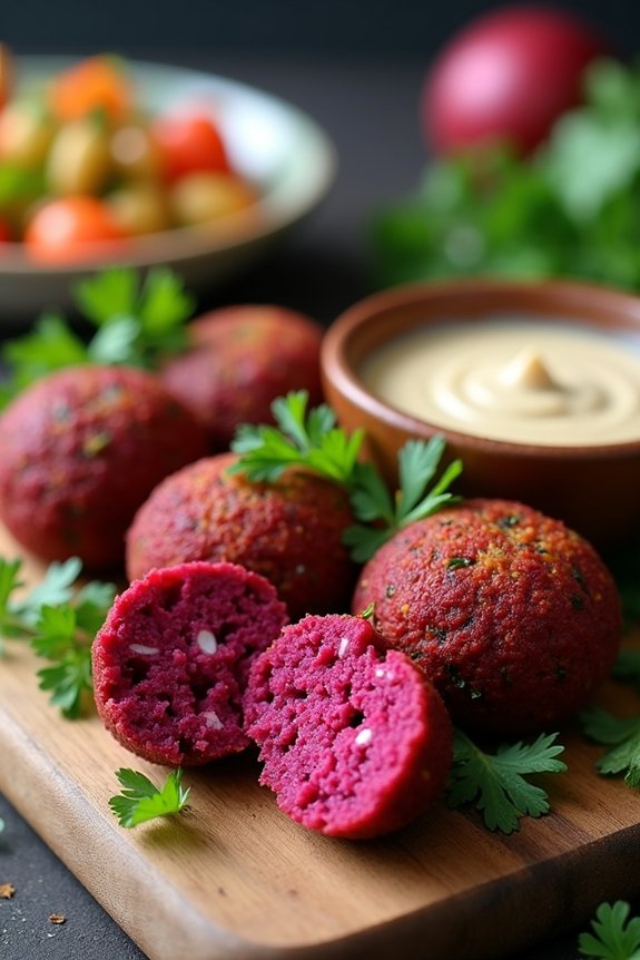 beetroot chickpea air fryer falafel