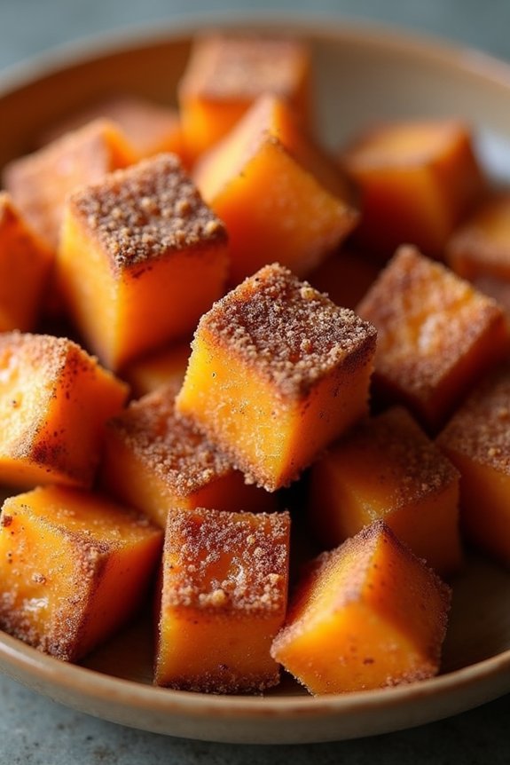 cinnamon sugar sweet potato cubes