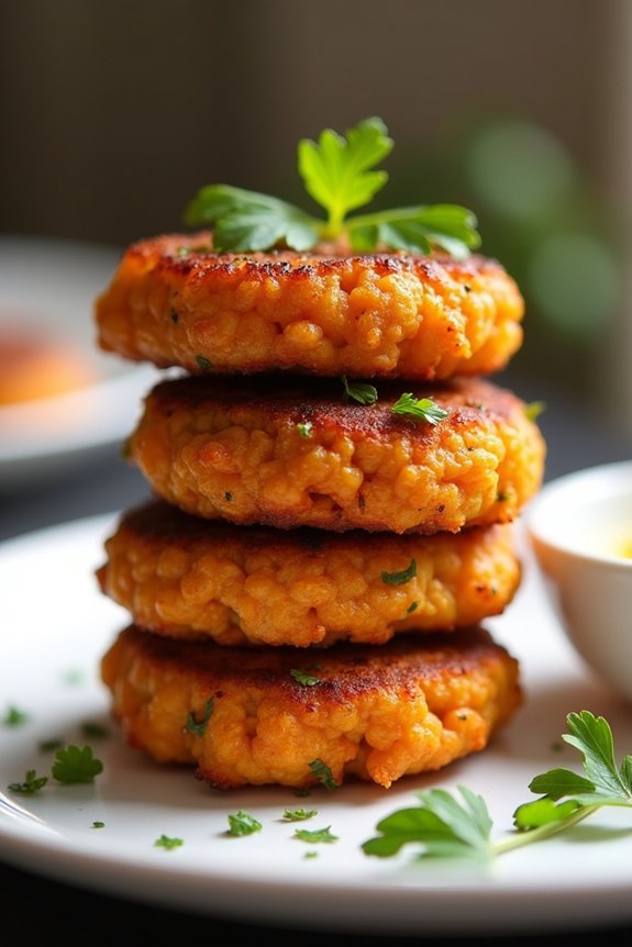 crispy air fried sweet potato patties