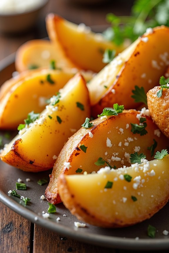 crispy garlic parmesan wedges