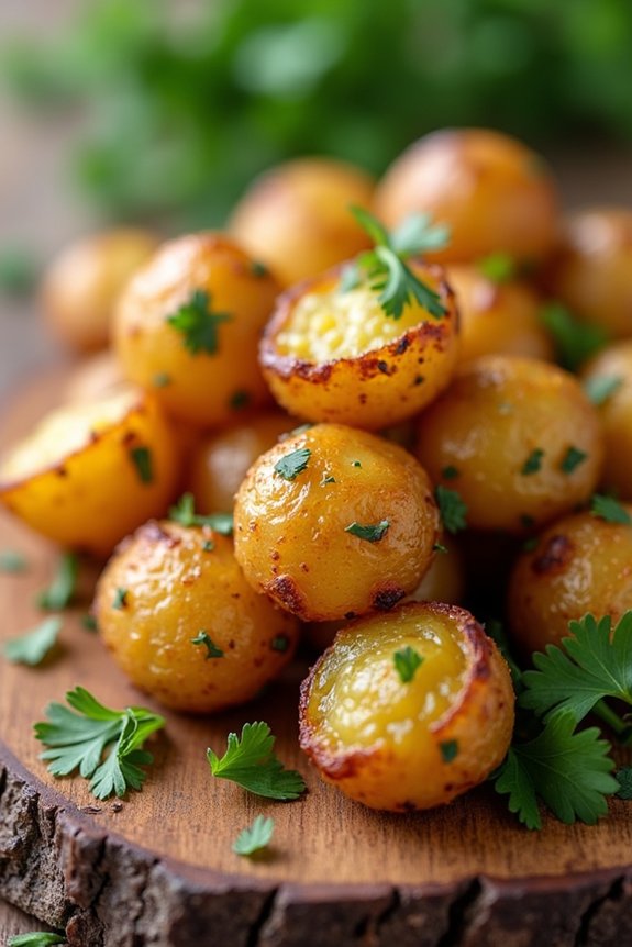 crispy herb roasted baby potatoes