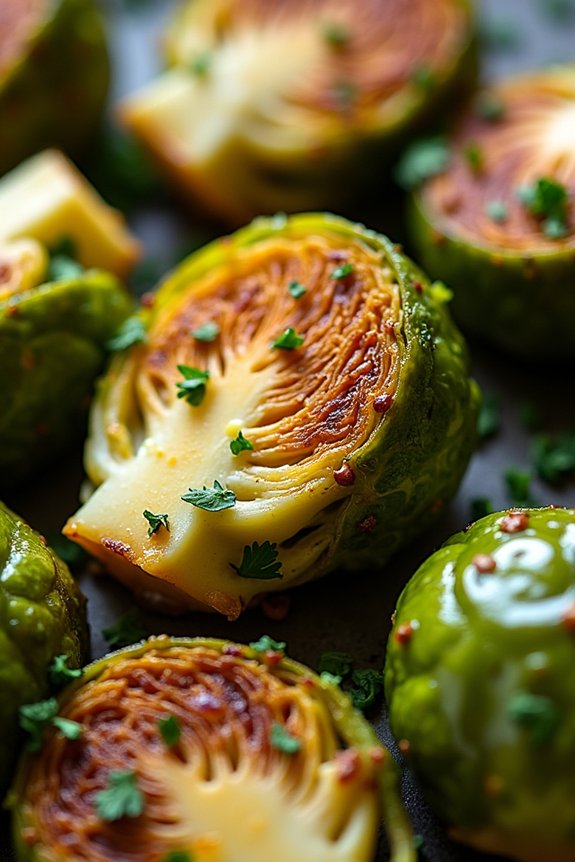crispy herbed dijon brussel sprouts