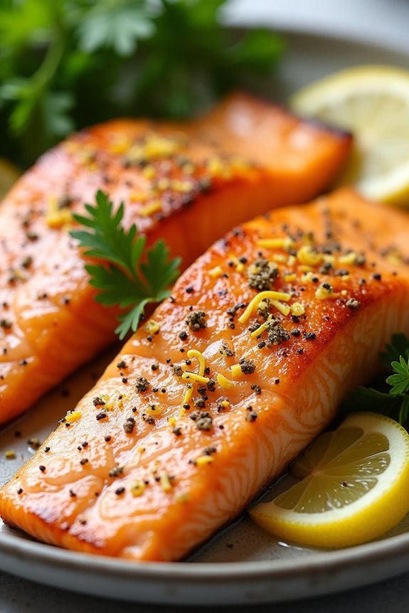 crispy lemon pepper salmon