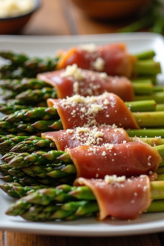 crispy prosciutto wrapped asparagus delight
