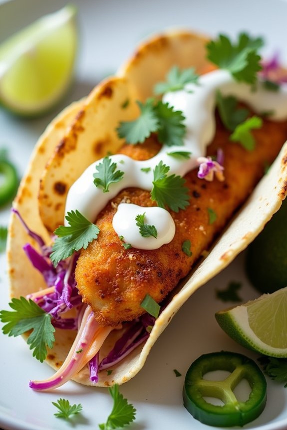 crispy southwest haddock tacos