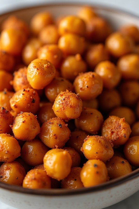 crispy spicy air fryer chickpeas