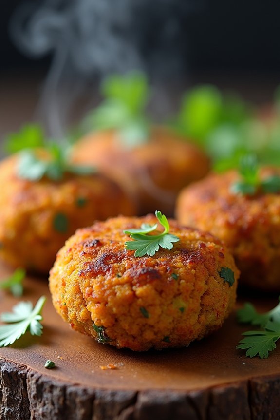 crispy sweet potato falafel