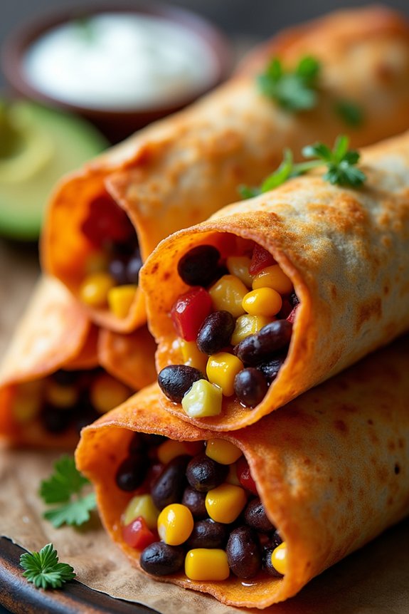 crispy sweet potato taquitos