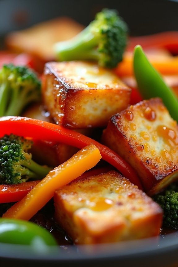 crispy tofu vegetable stir fry