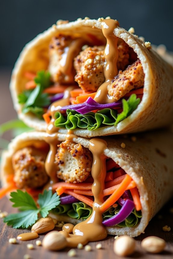 flavorful thai chicken wraps