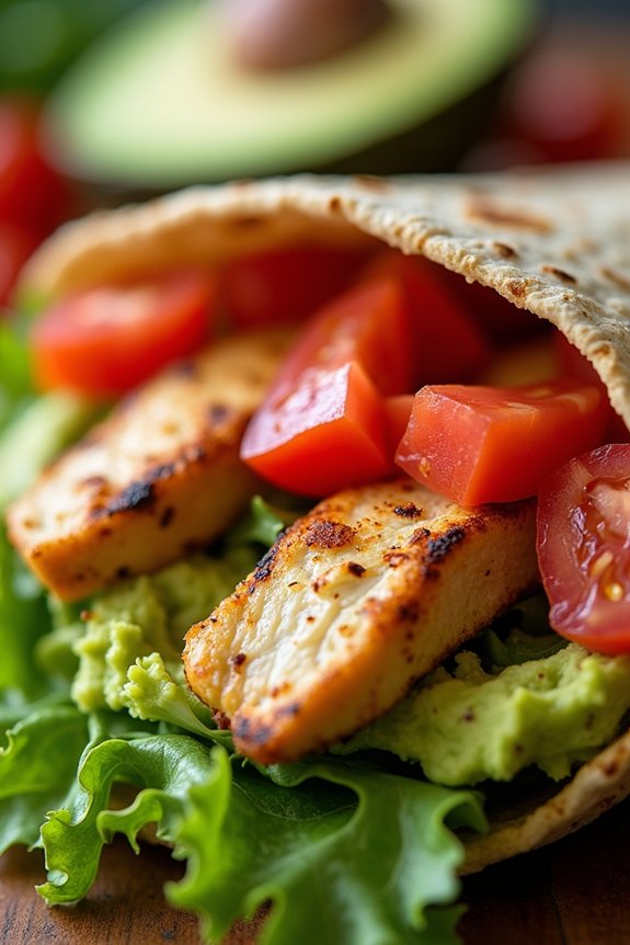 grilled chicken avocado wraps