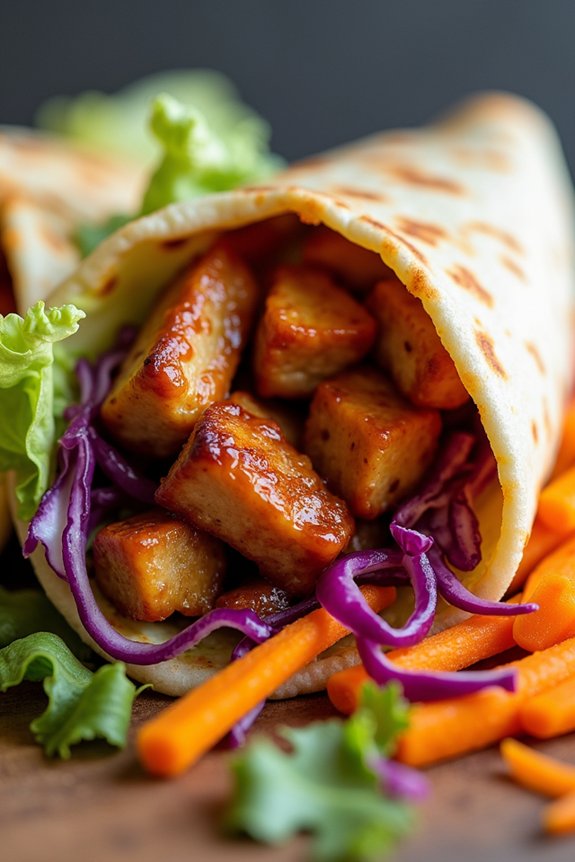 healthy bbq jackfruit wraps