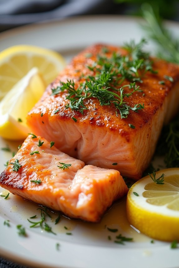 healthy delicious air fried salmon