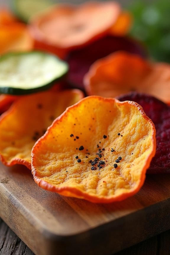 homemade air fried veggie chips