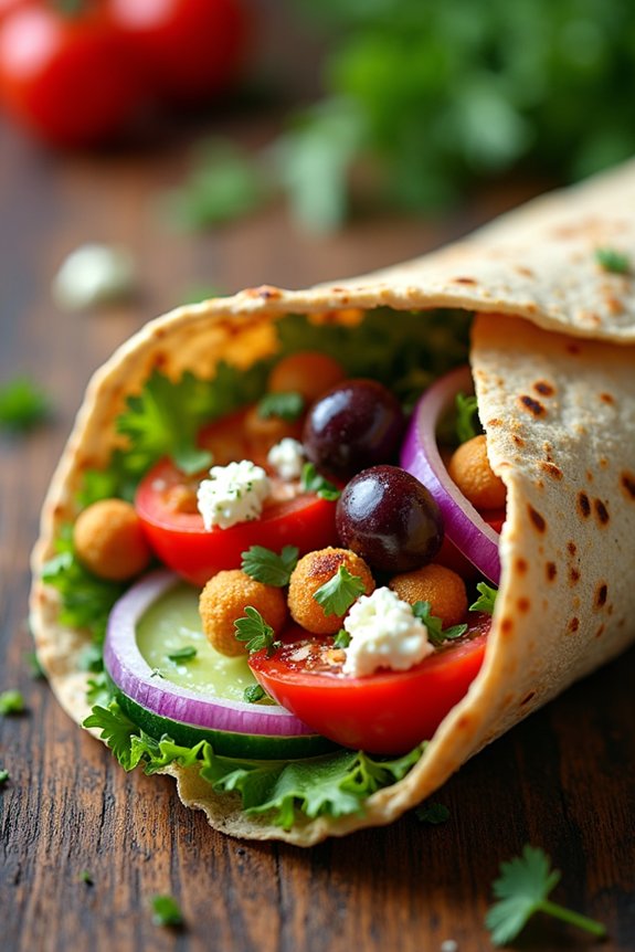 nutritious mediterranean chickpea wraps