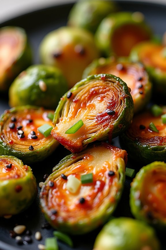 spicy air fryer brussels sprouts