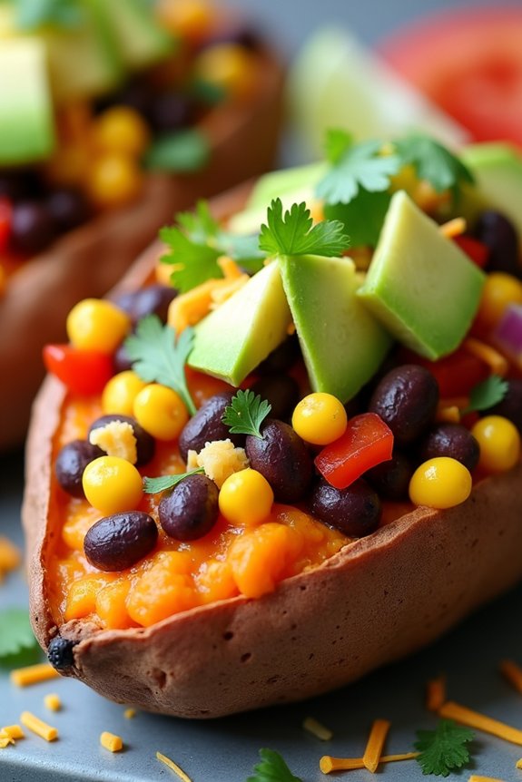 stuffed sweet potato boats