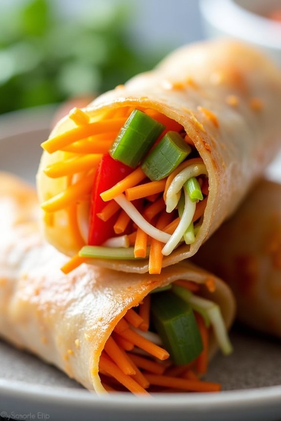 crispy healthy veggie spring rolls