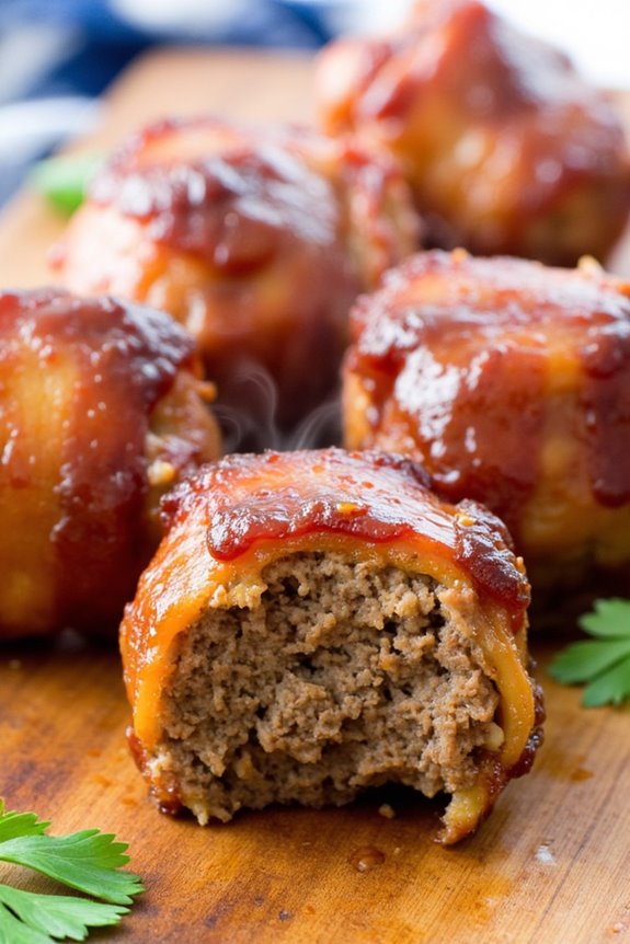 bbq bacon wrapped meatloaf bites