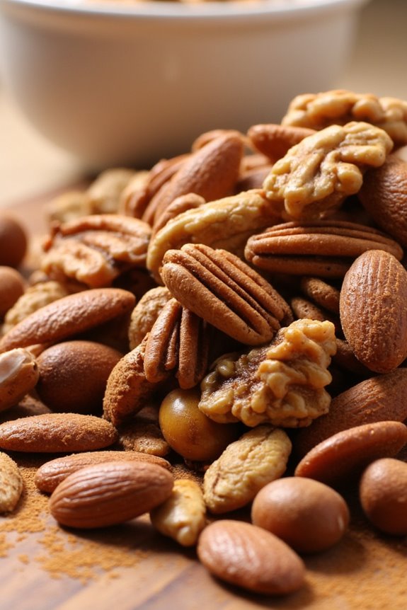 cinnamon spiced air fried nut mix