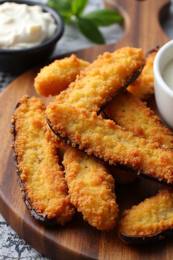 crispy air fried eggplant fries