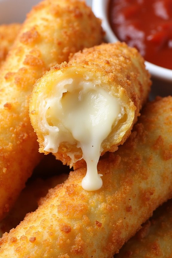 crispy air fried mozzarella sticks