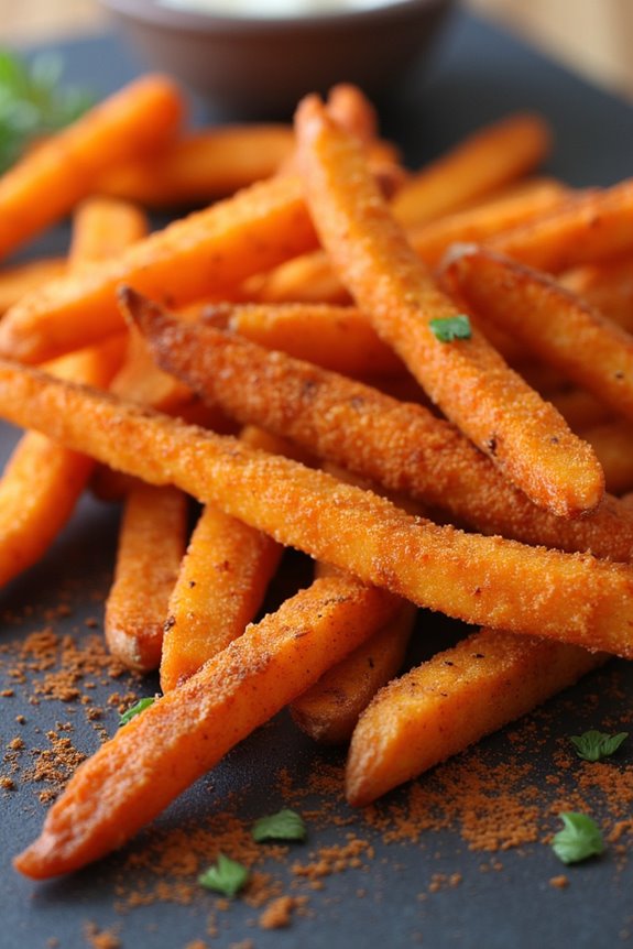 crispy air fried sweet potato fries